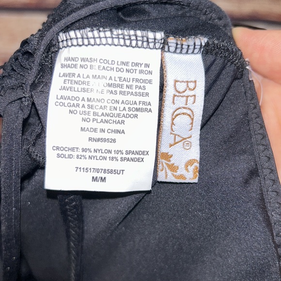 ❌SOLD Becca by Rebecca Virtue Savannah Crochet High Neck One Piece Swimsuit - Picture 7 of 7